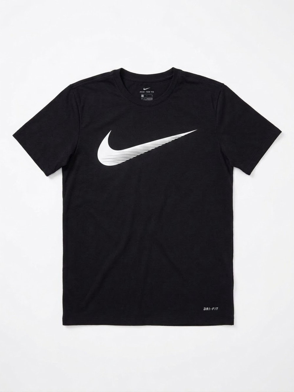 Nike Black DRI-FIT T-Shirt with White Swoosh Logo
